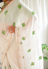 cactus motif saree