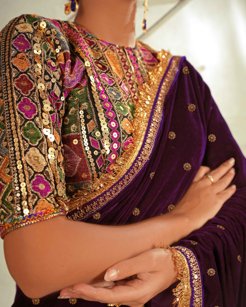 The Wine Wonder Saree With Classic Blouse