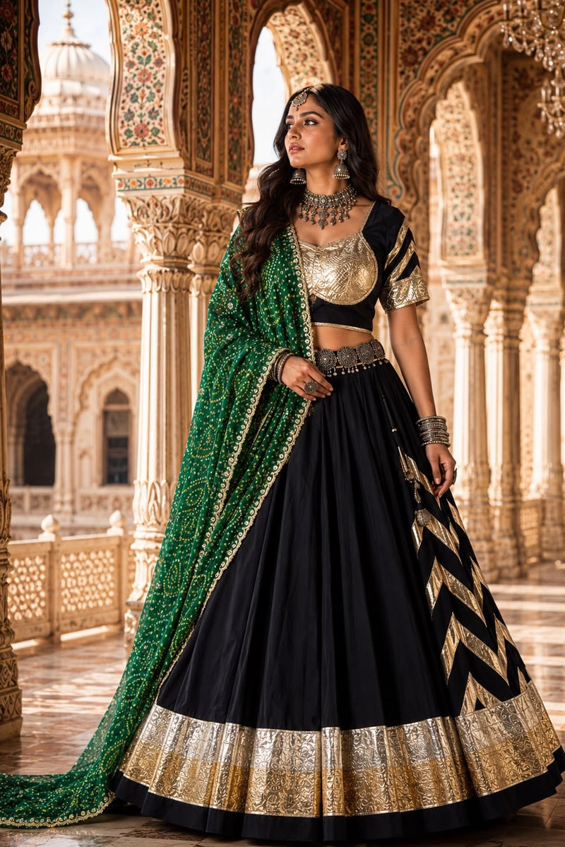 Nidhivaan Magenta Royal Heritage Navratri Lehenga Set