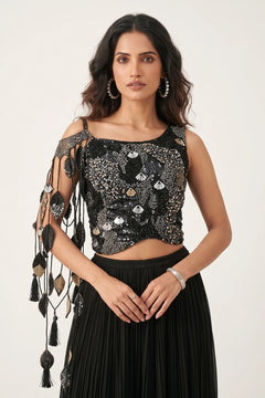 Siyah Saaz Embroidered Palazzo Set