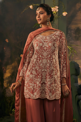 Ruh Motiwork-Palazzo Set