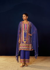 Periwinkle Crepe Full Work Suit Set