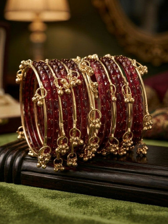 Rani Gulabo Ghungroo Bangle Set