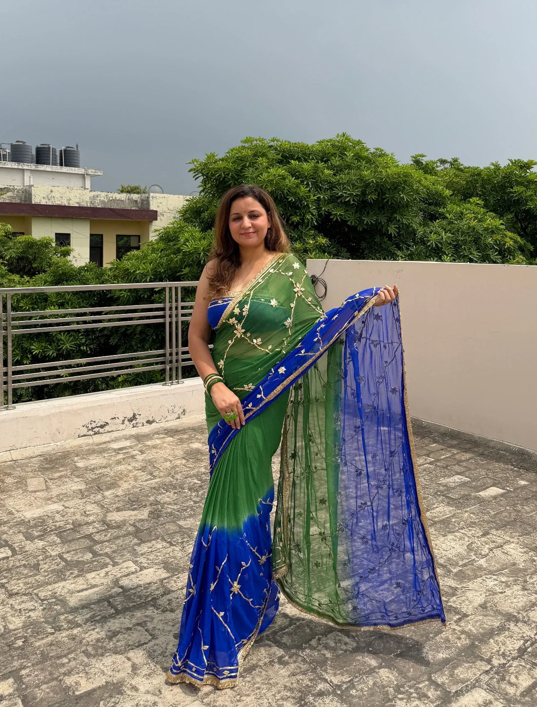 Bandhej Kaccha Gotta Chiffon Saree