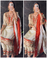 Pure Tissue Light Beige Boho Suit