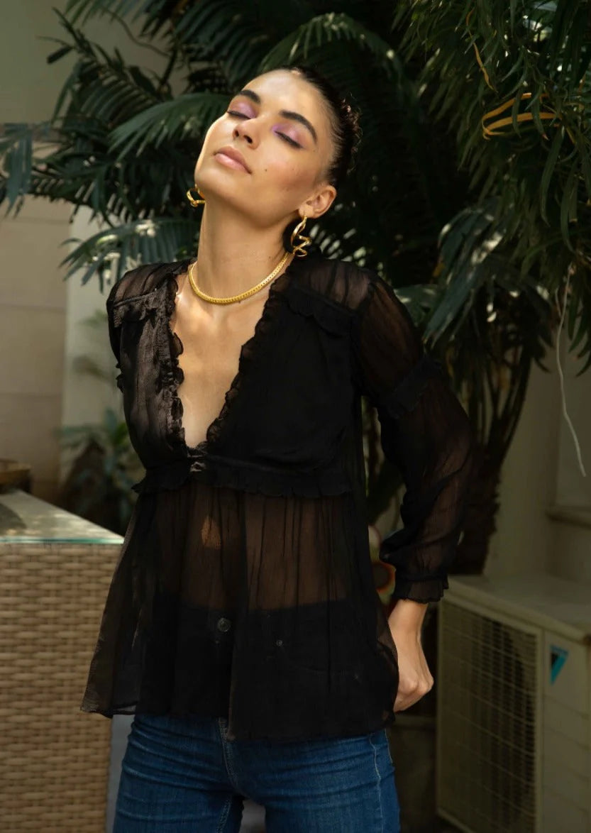 Breathable chiffon top for summer