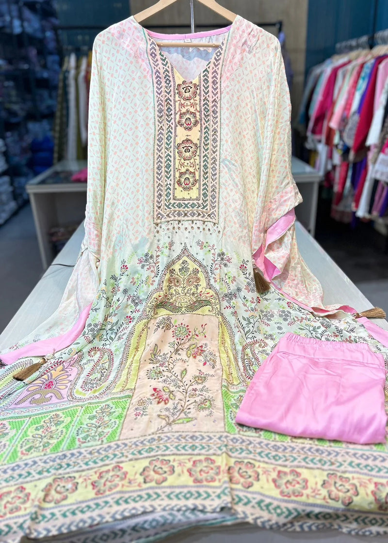 Pure Crepe Digital Printed Kaftan Set