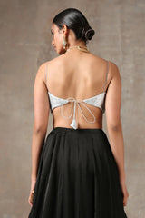 Classic Silver Spaghetti Strap Blouse Only Perfect for All Sarees & Fusion Wear