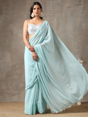 Classic Silver Spaghetti Strap Blouse Only Perfect for All Sarees & Fusion Wear