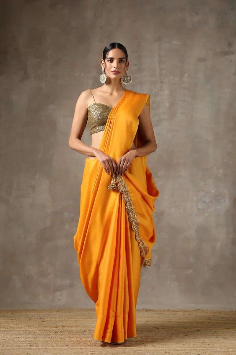 Golden Sequin Spaghetti Strap Blouse Only Party & Saree Wear