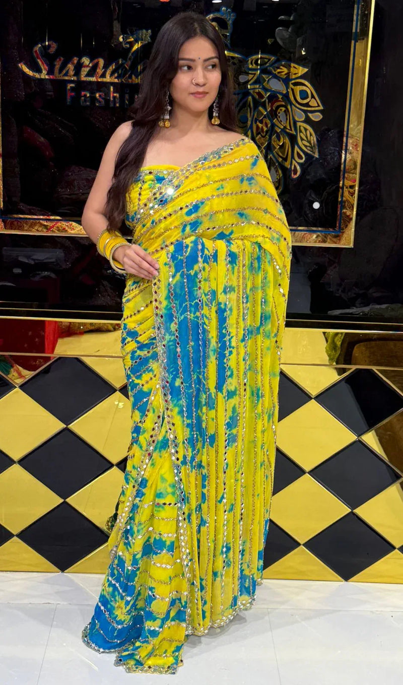 Premium Handwork Pure Chiffon Saree