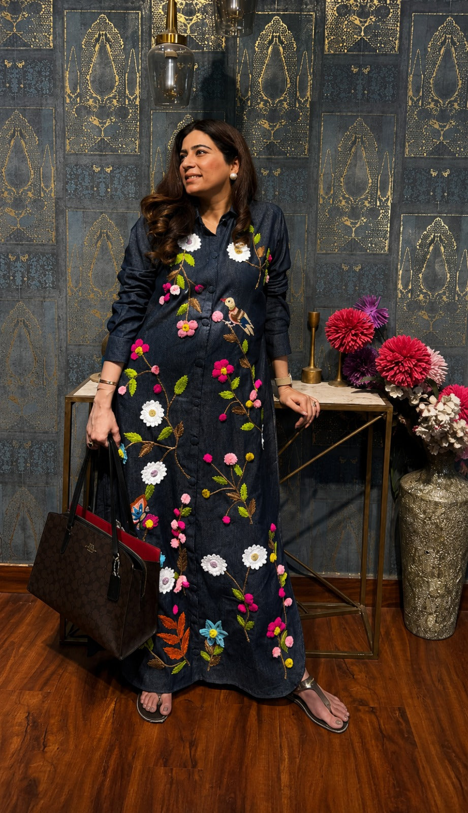 Women's Premium Embroidered Ethnic Chogha Kaftan Dress
