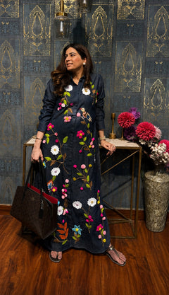Women's Premium Embroidered Ethnic Chogha Kaftan Dress