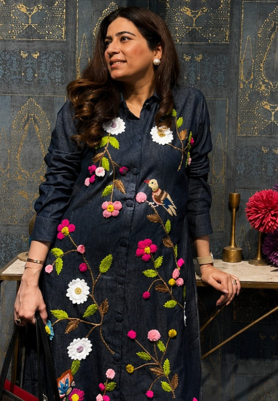 Women's Premium Embroidered Ethnic Chogha Kaftan Dress
