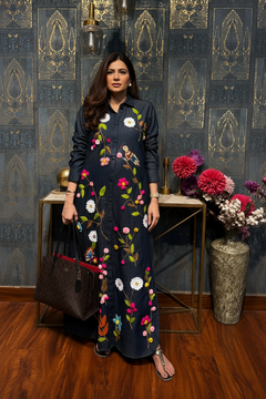 Women's Premium Embroidered Ethnic Chogha Kaftan Dress