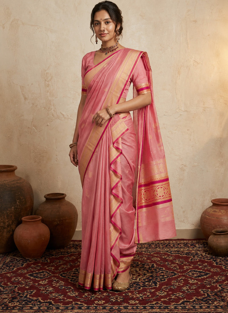 Peshwaii Traditional 9-Yard Nauvari Cotton Saree