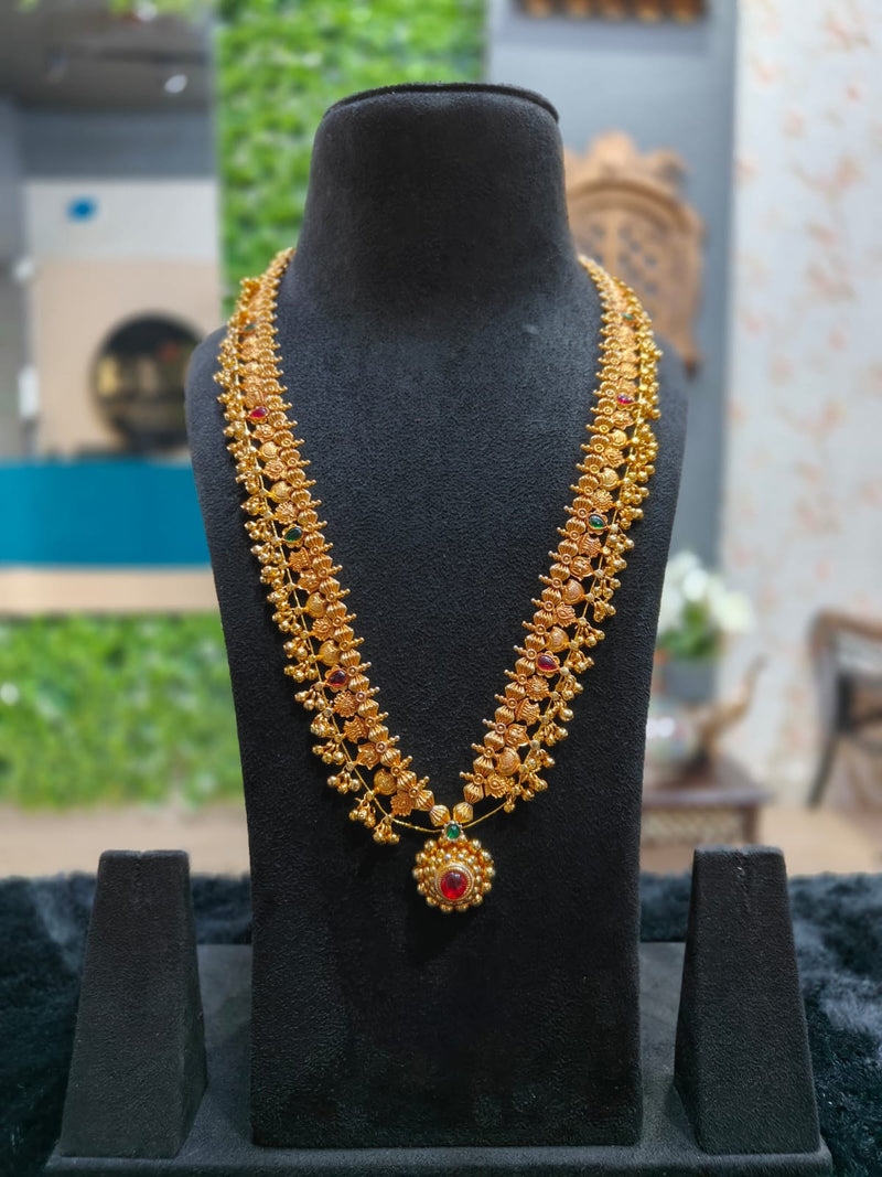Royal Emerald Drop Temple kolhapuri Saaj Set