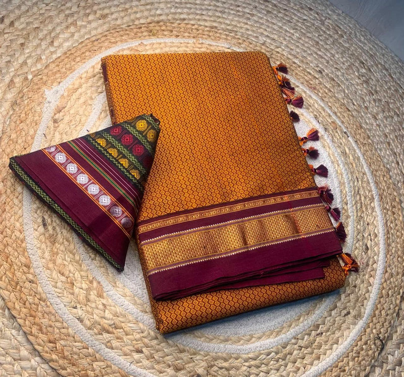 Women's Traditional Khun Saree or Customize into Nauvari Saree Handloom Ethnic Wear
