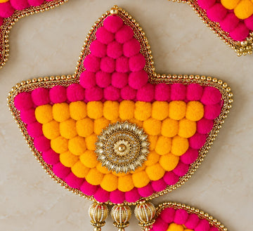Royal Festive Diya Rangoli Mats with Set of Decorative Pooja Mats