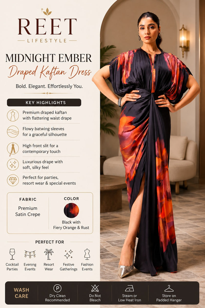 Ember Eclipse Draped Gown