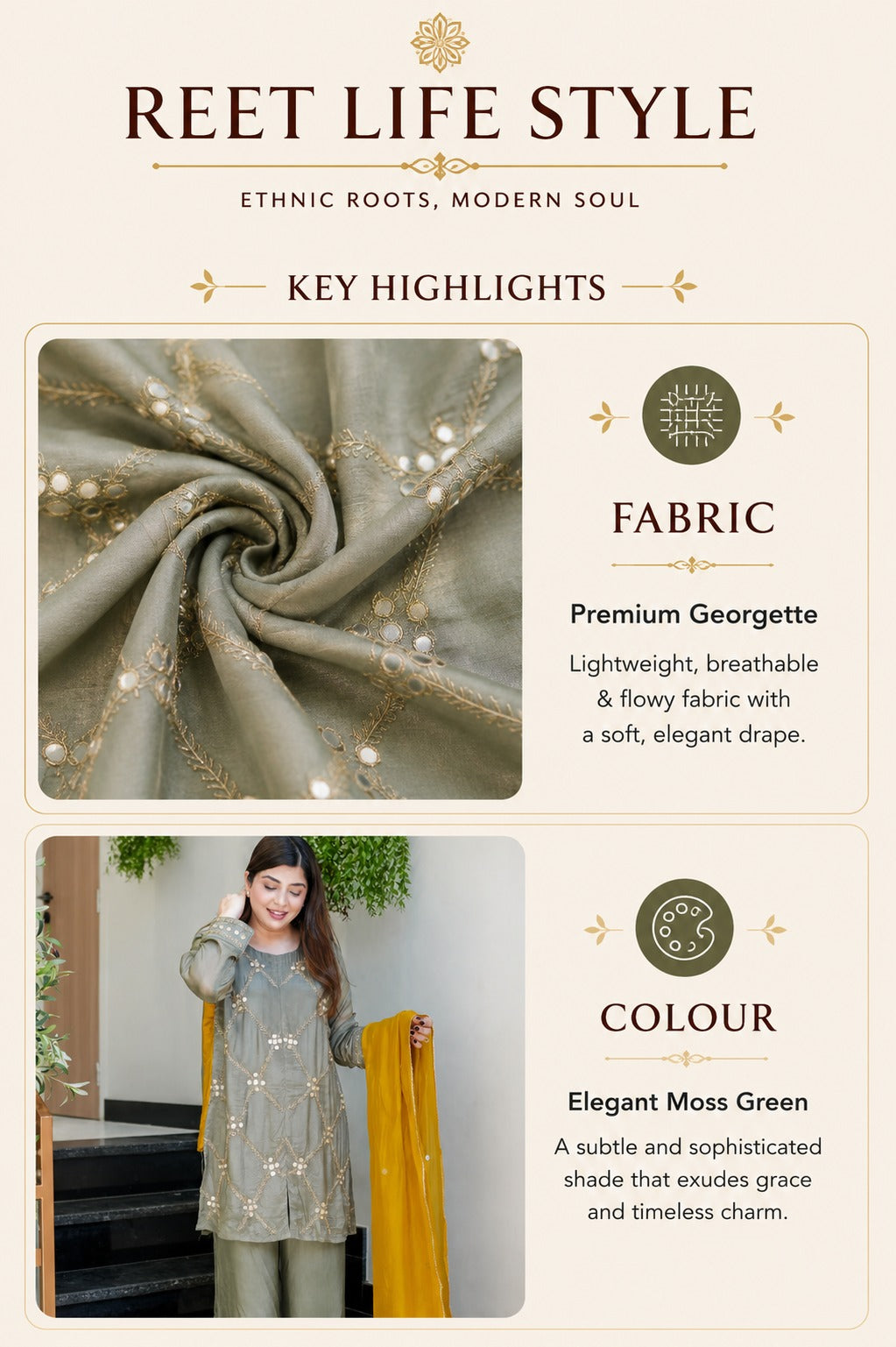 Noor Embroidered Kurta Palazzo Dupatta Set
