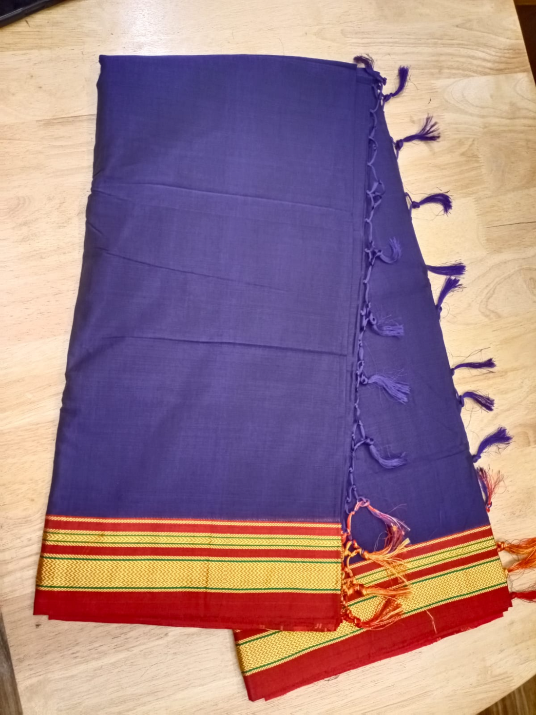 Traditional Maharashtrian 9-Yard Royal Blue Ilkal Nauvari Saree