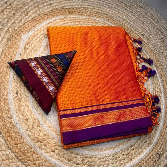 Women's Traditional Khun Saree or Customize into Nauvari Saree Handloom Ethnic Wear