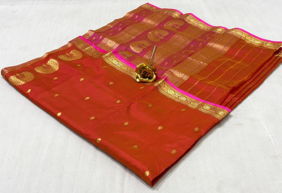Jijamata Pure Cotton Silk 9-Yard Nauvari Paithani Saree With Morani Pallu