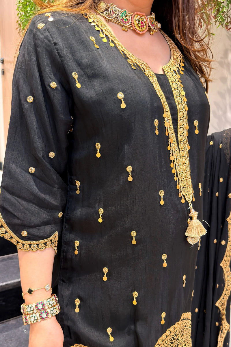 Farah Silk Embroidered Suit Set