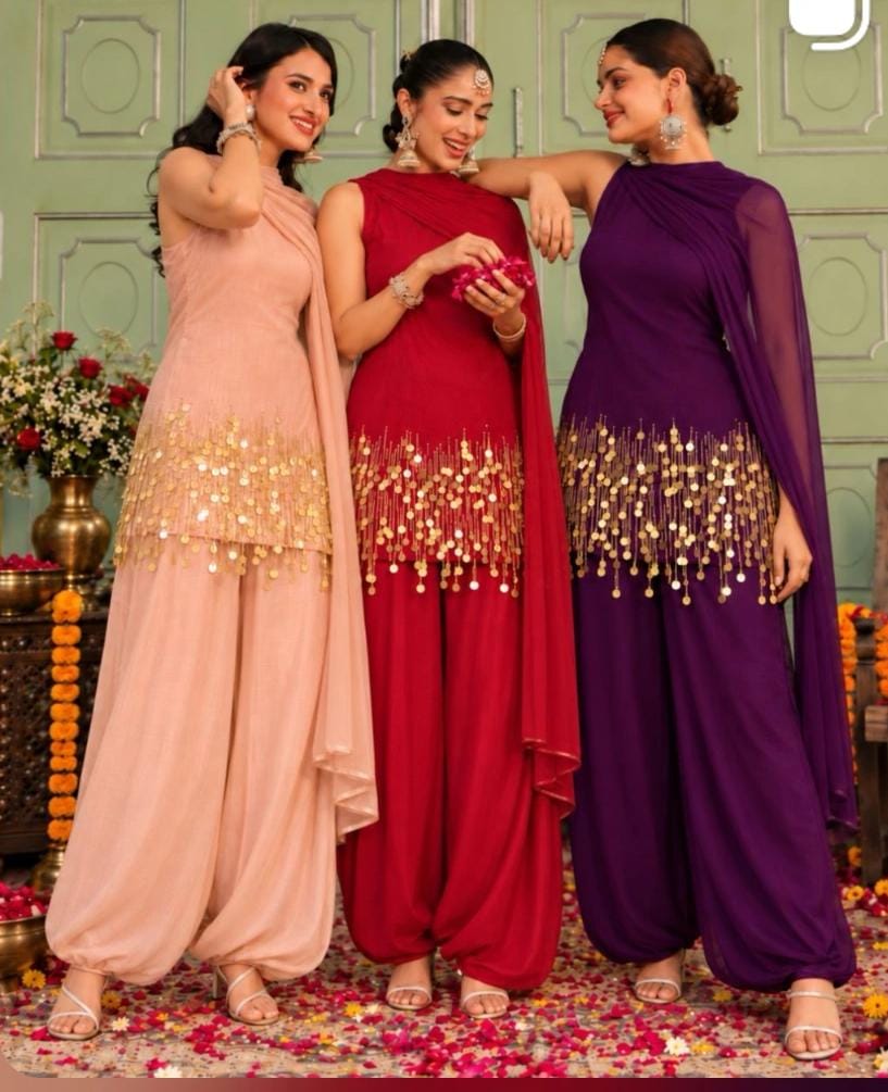 Jhilmil Relaxed wide-leg pants Kurti Set