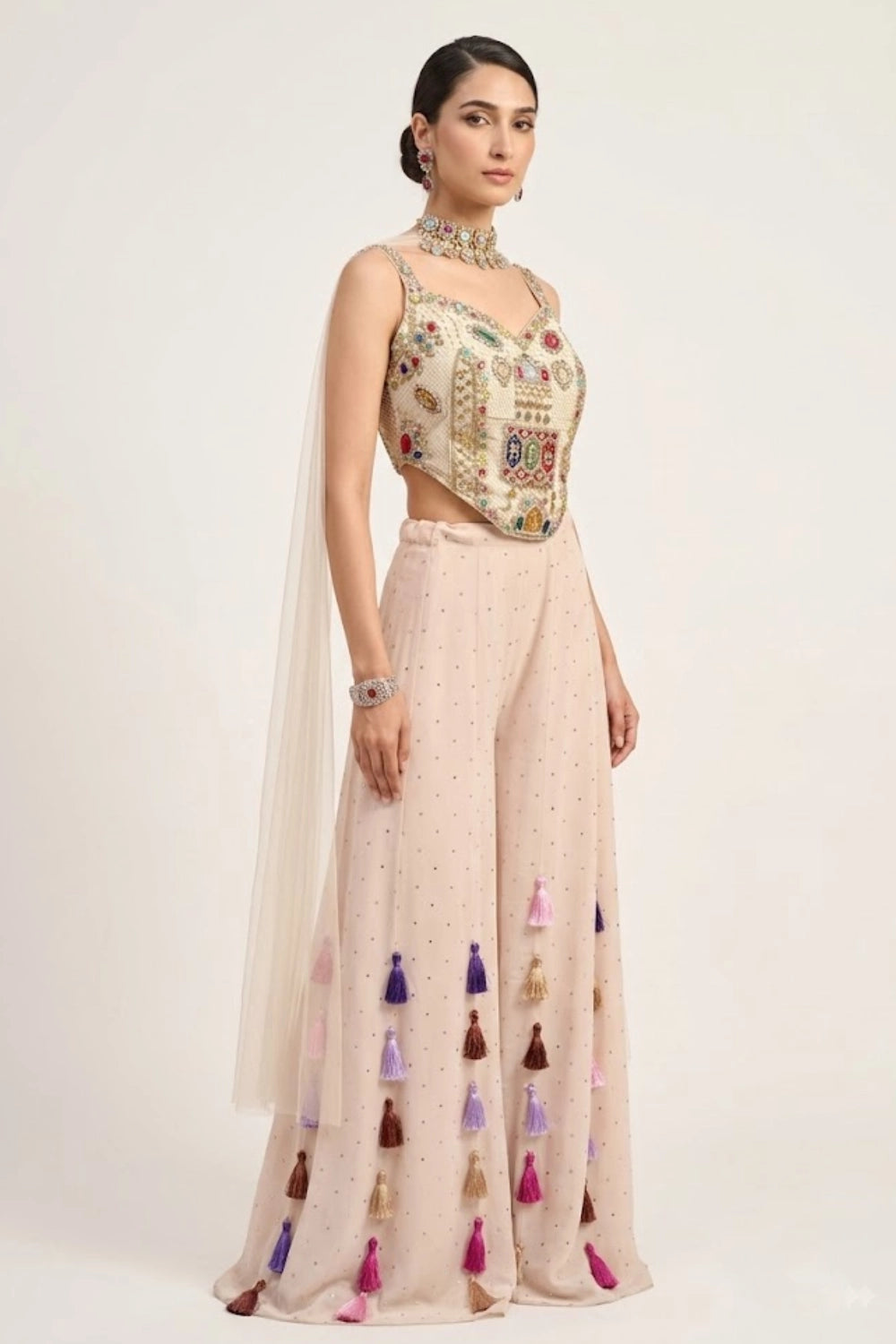 Gulbahar Noor Embroidered Palazzo Set
