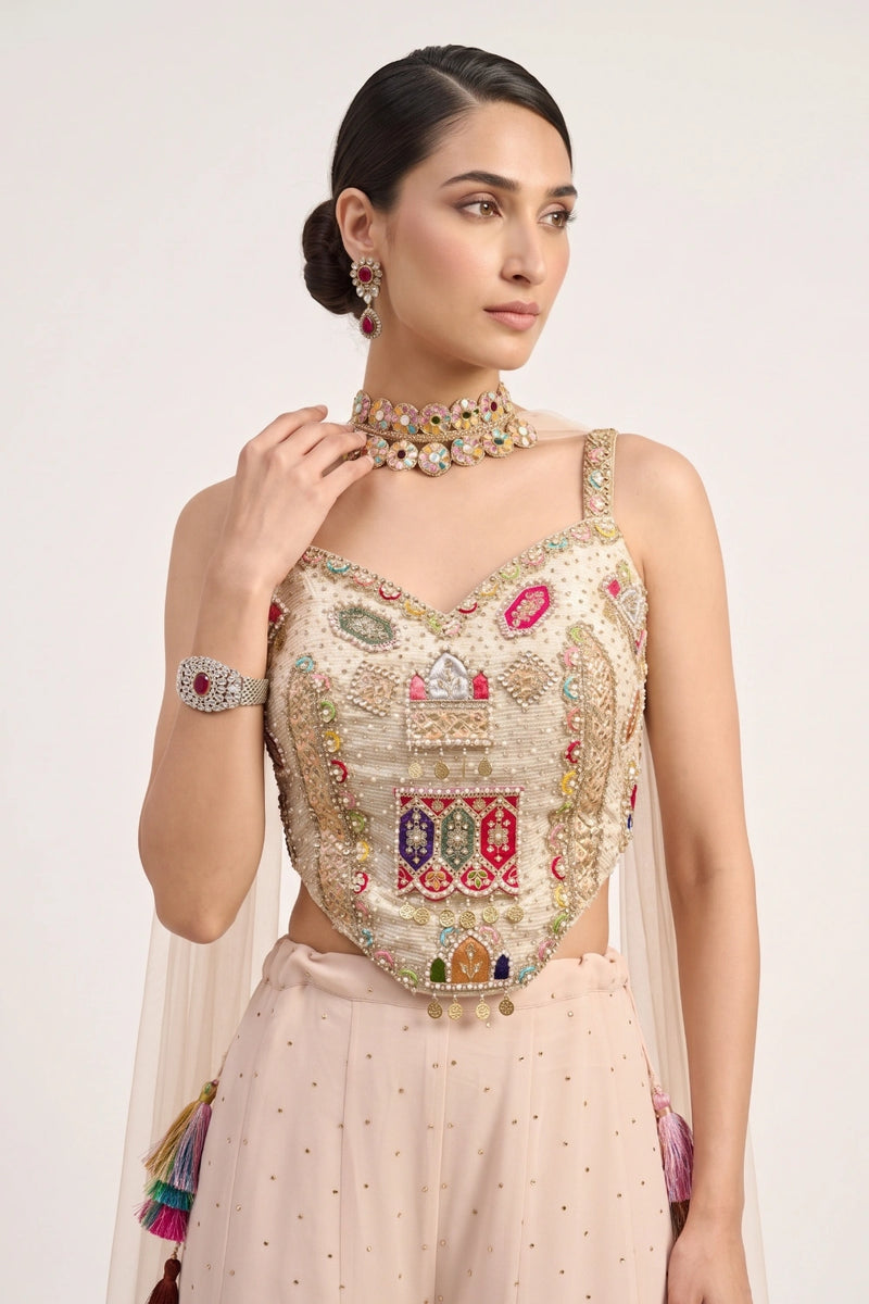 Gulbahar Noor Embroidered Palazzo Set