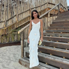 White rosette dress