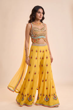Tara Sunshine Embroidered Palazzo Set