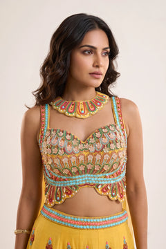 Tara Sunshine Embroidered Palazzo Set