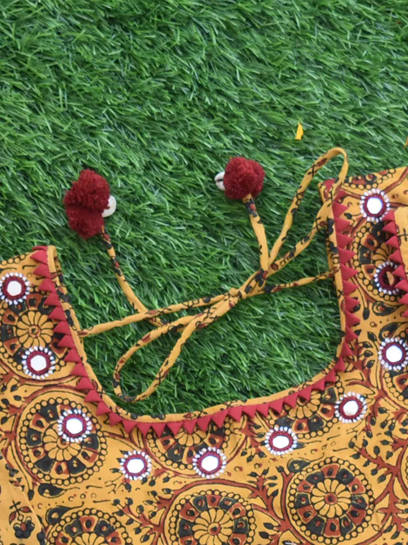 Yellow Kutch Mirror Work Blouse