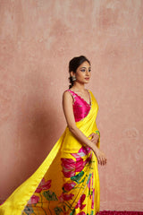 satin silk saree with embroidery