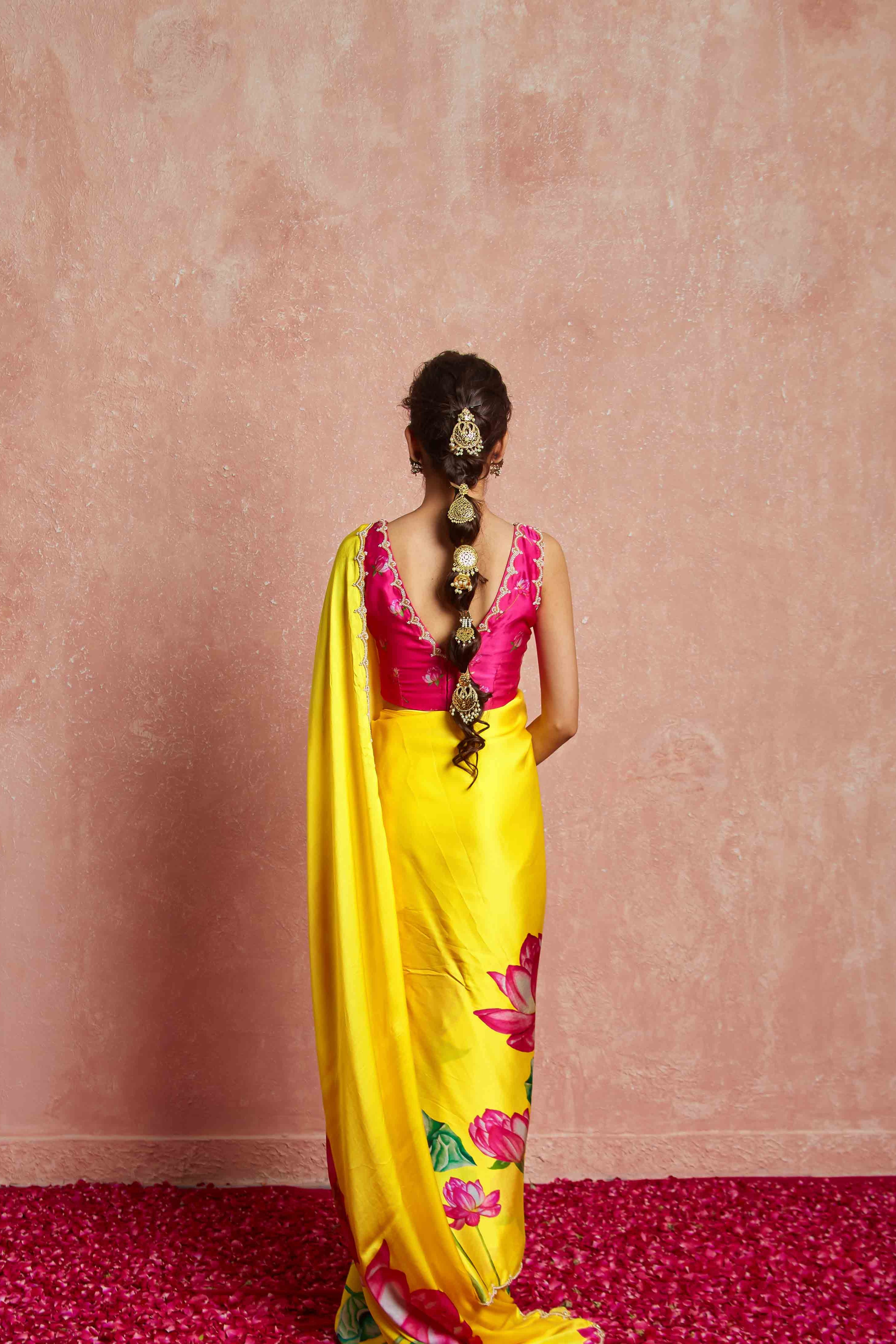 yellow saree for festive wear