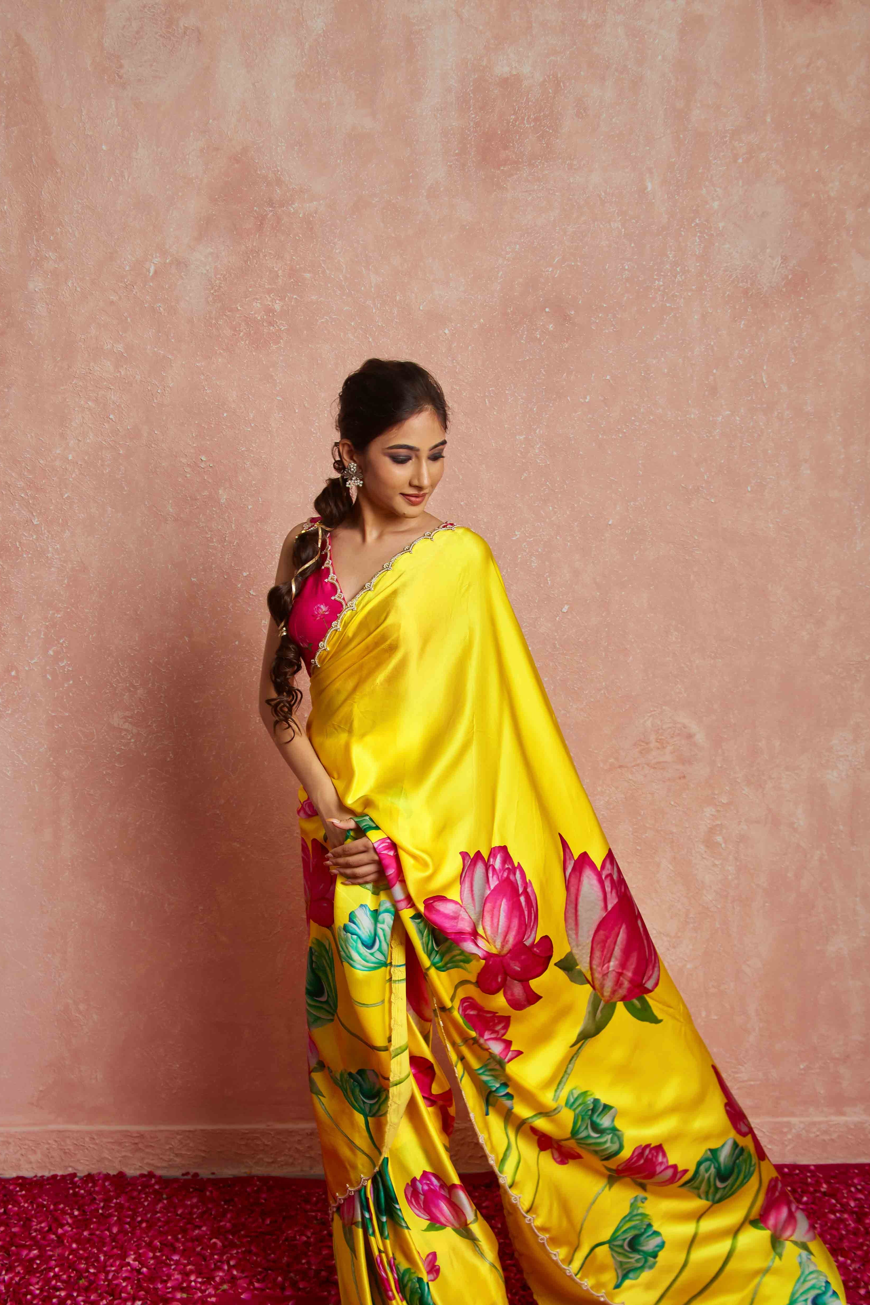 scallop border saree