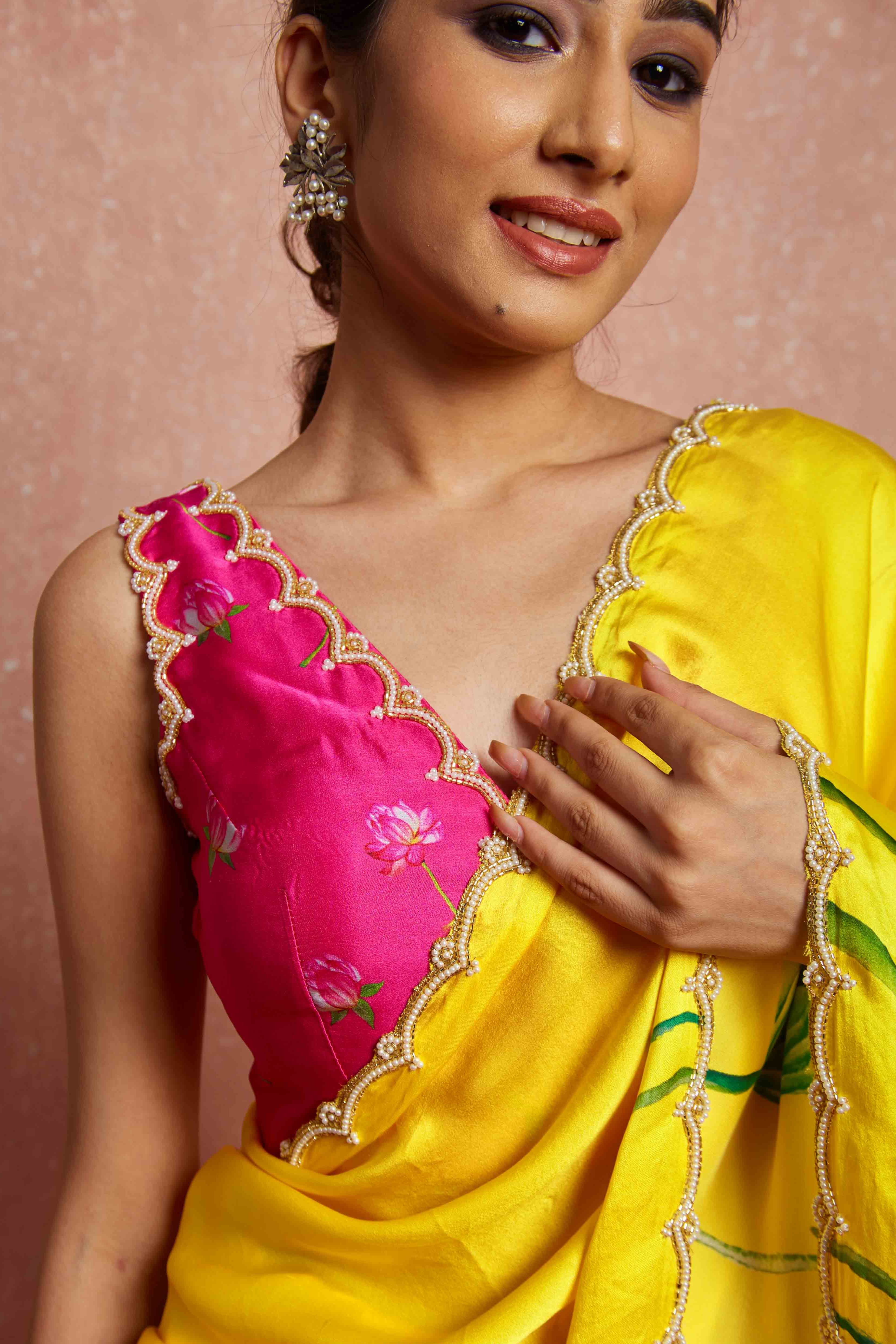 soft satin saree