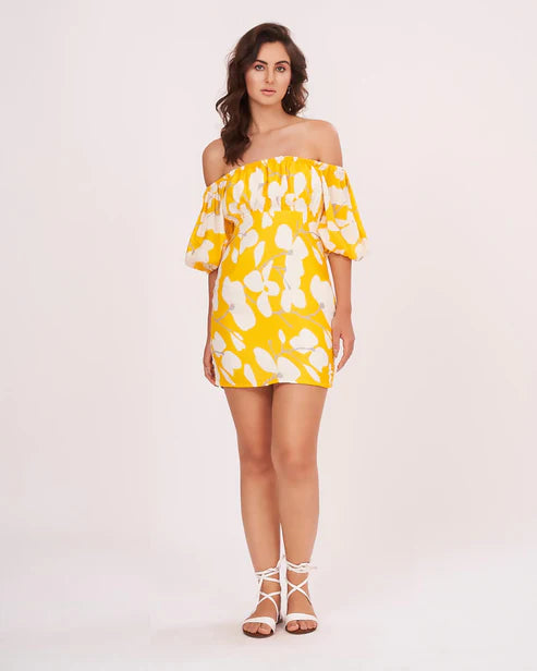 Yellow Summer Vacation Short Dress