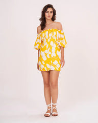 Yellow Summer Vacation Short Dress
