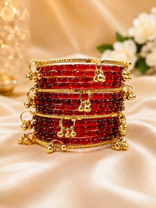 Rangrez Rainbow and Ghungroo Bangle Set