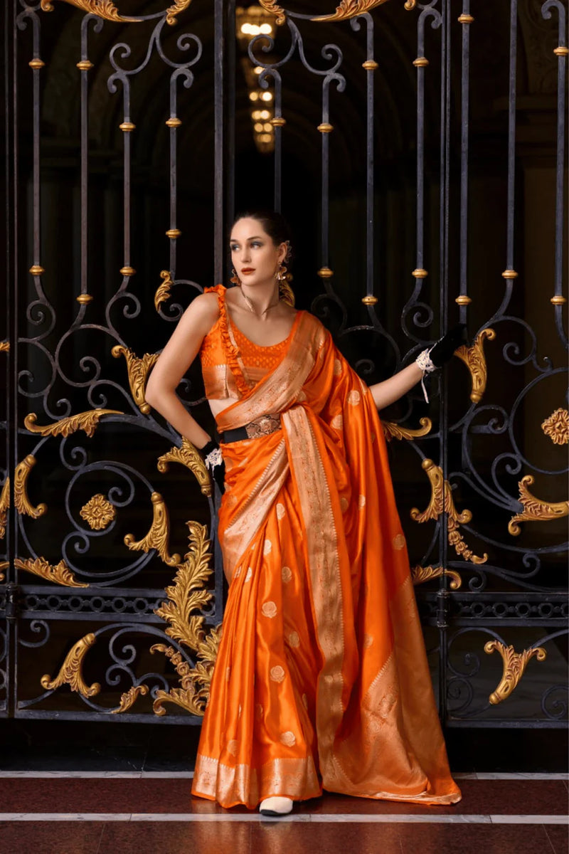 Orange wedding saree