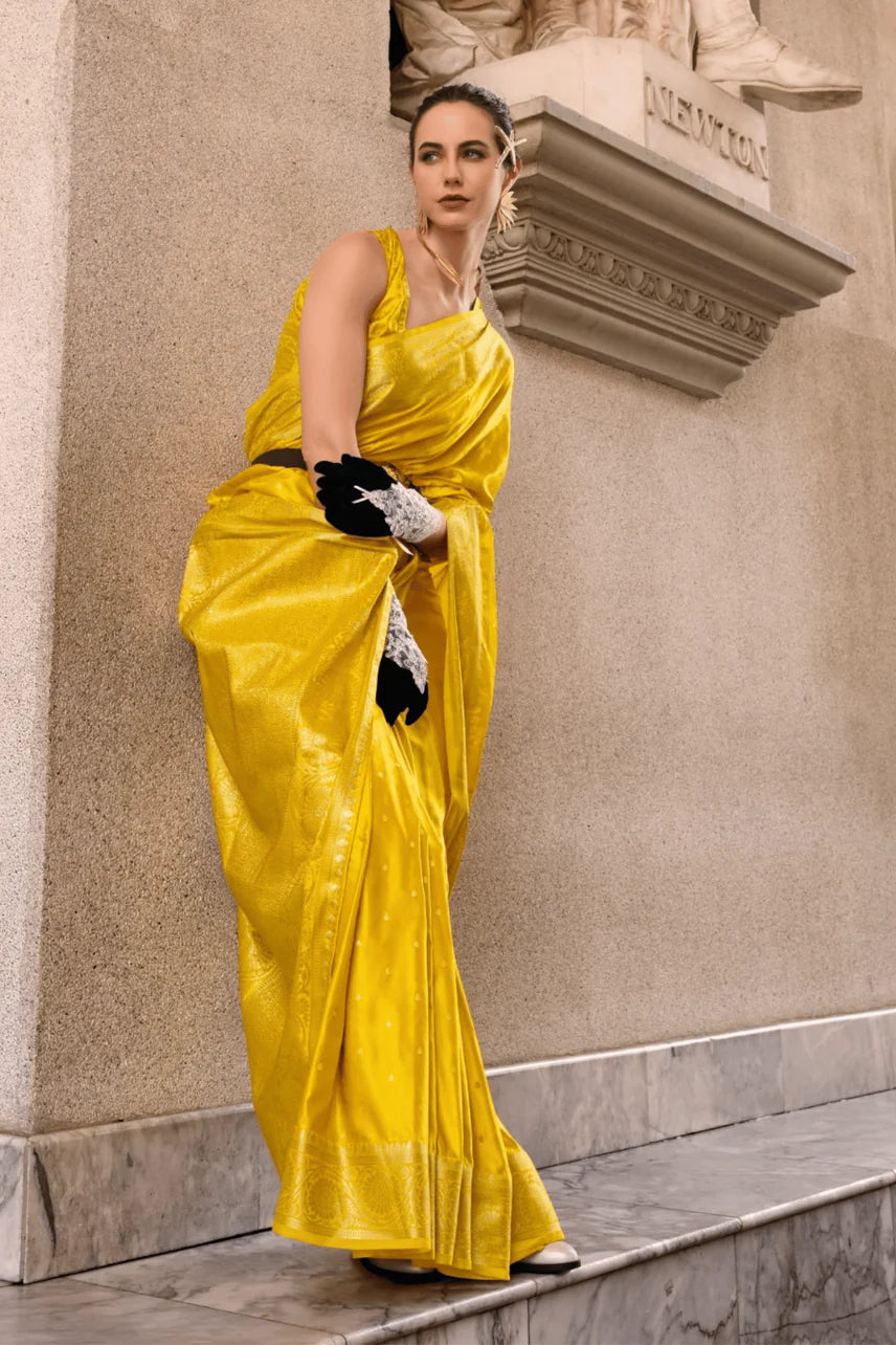 Pre-stitched silk saree