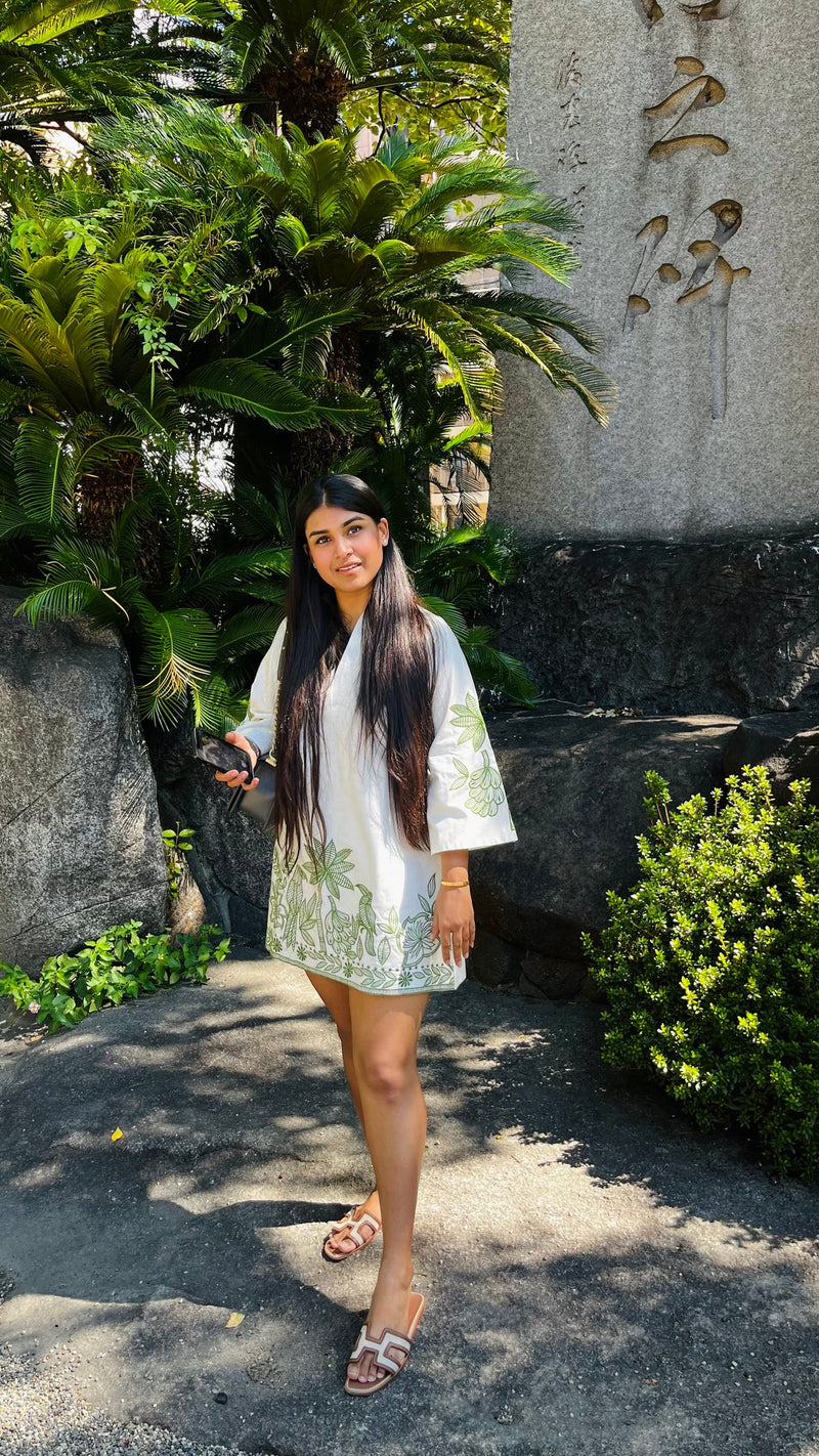 Nature-inspired embroidered dress