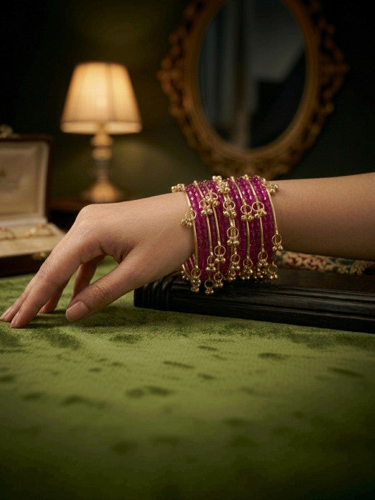 Rani Gulabo Ghungroo Bangle Set
