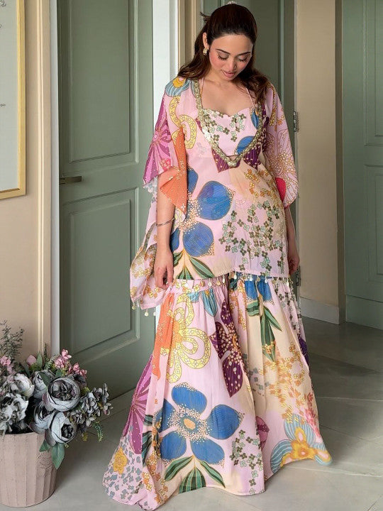 Gulrang Bahar Floral Sharara Set