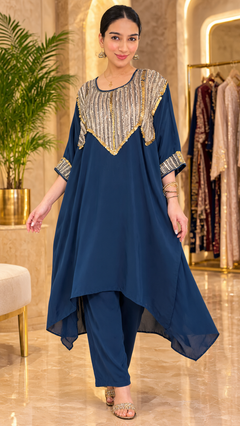 Zara Embellished Kaftaan Palazzo Set