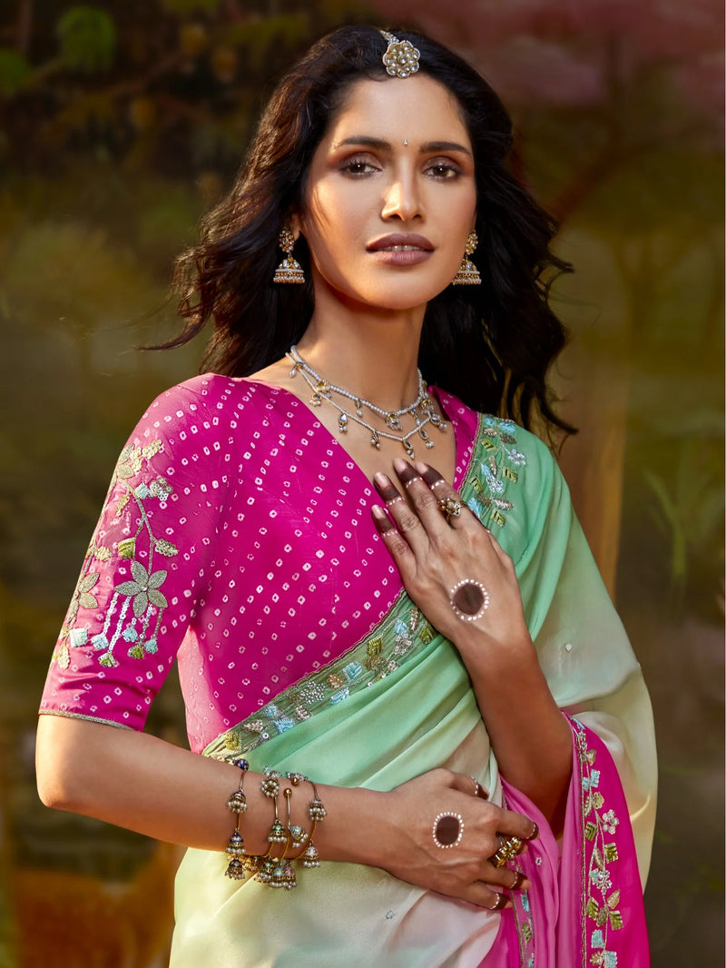 Gulbahar Pastel Tissue Silk Saree